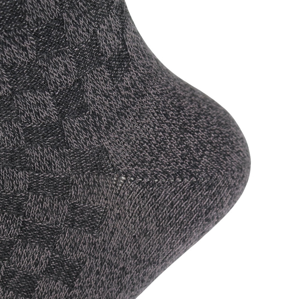クー（Coo.）（メンズ）HEAT-X 3足組 クルー ソックス CGYMBKBLK チェック 894Q3OK0295 CGY 防寒