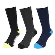 (メンズ)ストロングクルーソックス GRY/NVY/BLK 3足組 SK3F0005-WA894-GROK