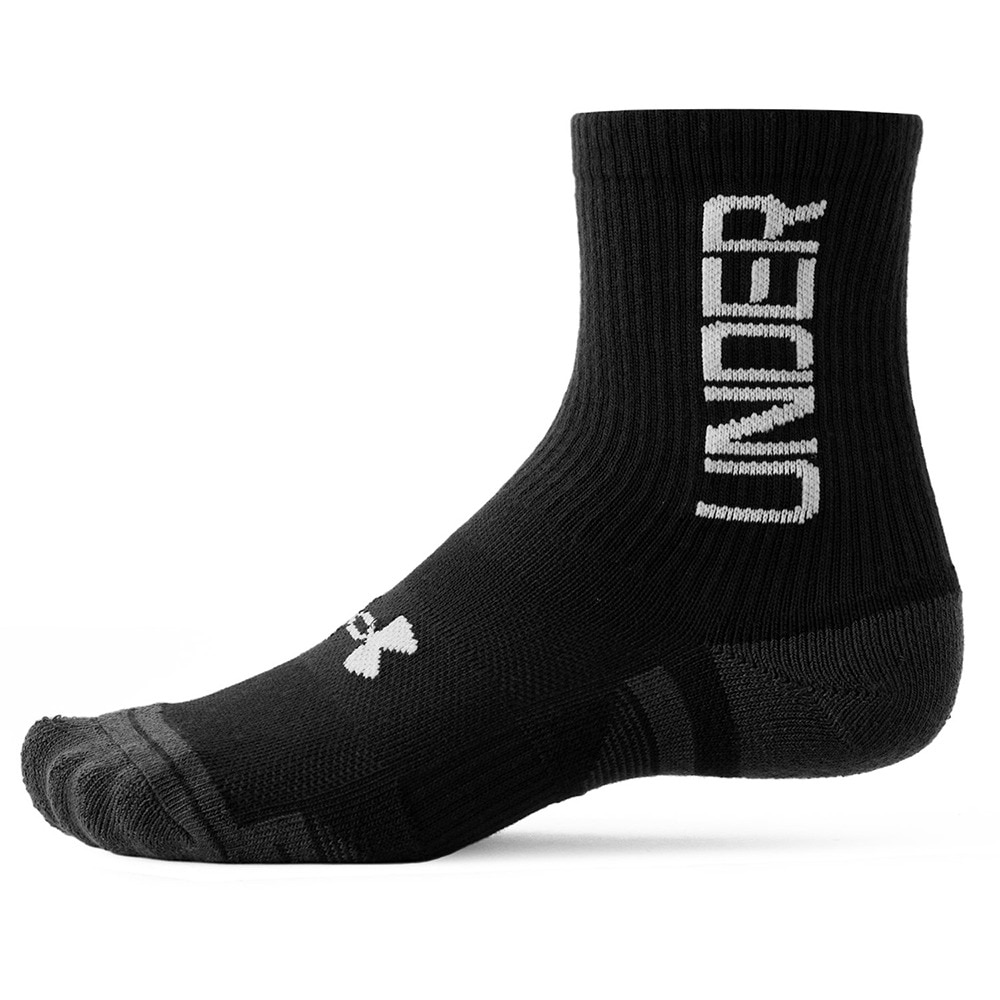アンダーアーマー（UNDER ARMOUR）（メンズ）パフォーマンステック ノベルティ クルー ソックス 3足組 1379515 002 黒