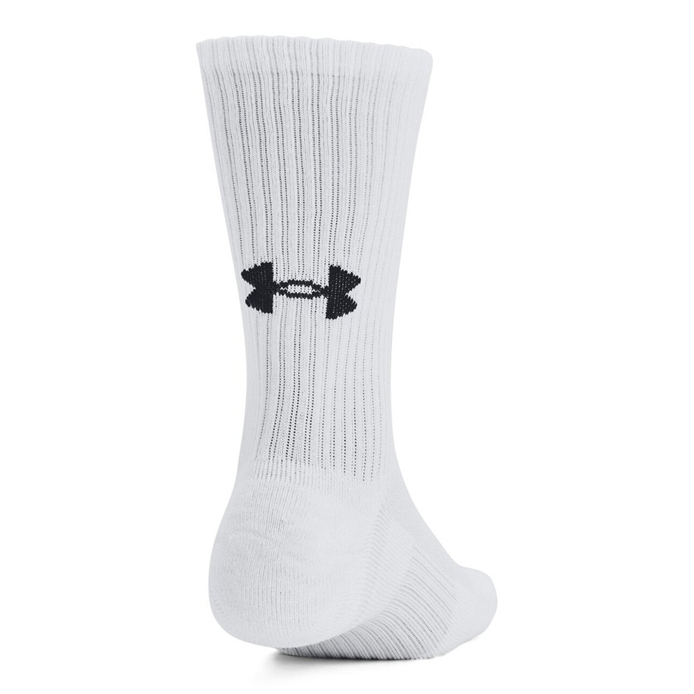 アンダーアーマー（UNDER ARMOUR）（メンズ、レディース）トレーニング コットン クルー ソックス 3足組 1386311 100 白