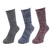 (メンズ)HEAT-X 3足組 クルー丈 ソックス REDNVYBLK 894Q4GSA0067 RED 25-28cm 抗菌防臭