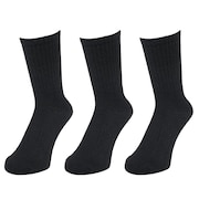 (メンズ)ヒートクロス クルーソックス 3足組 894Q4GSA0069 BLK 黒 25-28cm 抗菌防臭