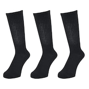 (メンズ)HEAT-X 3足組 クルー丈 ソックス BLK 894Q4GSA0072 BLK 黒 25-28cm 抗菌防臭