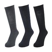 (メンズ)HEAT-X 3足組 クルー丈 ソックス CGYNVYBLK 894Q4GSA0073 CGRY 25-28cm 抗菌防臭