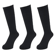 (メンズ)HEAT-X 3足組 クルー丈 ソックス 894Q4GSA0074 BLK 黒 25-28cm 抗菌防臭