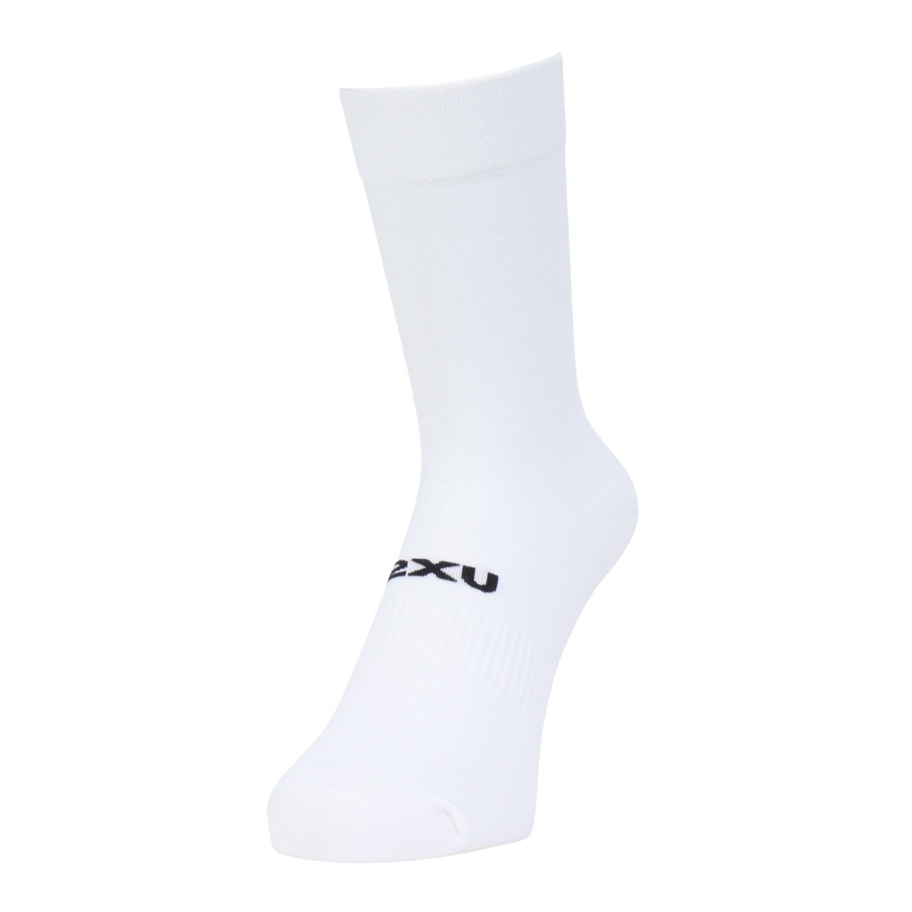 ツー・タイムズ・ユー（2XU）（メンズ、レディース）クルー丈 ソックス 3足組 UQ7238E-WHT/BLK ホワイト