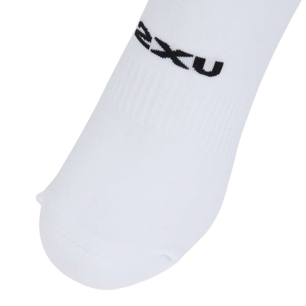 ツー・タイムズ・ユー（2XU）（メンズ、レディース）クルー丈 ソックス 3足組 UQ7238E-WHT/BLK ホワイト