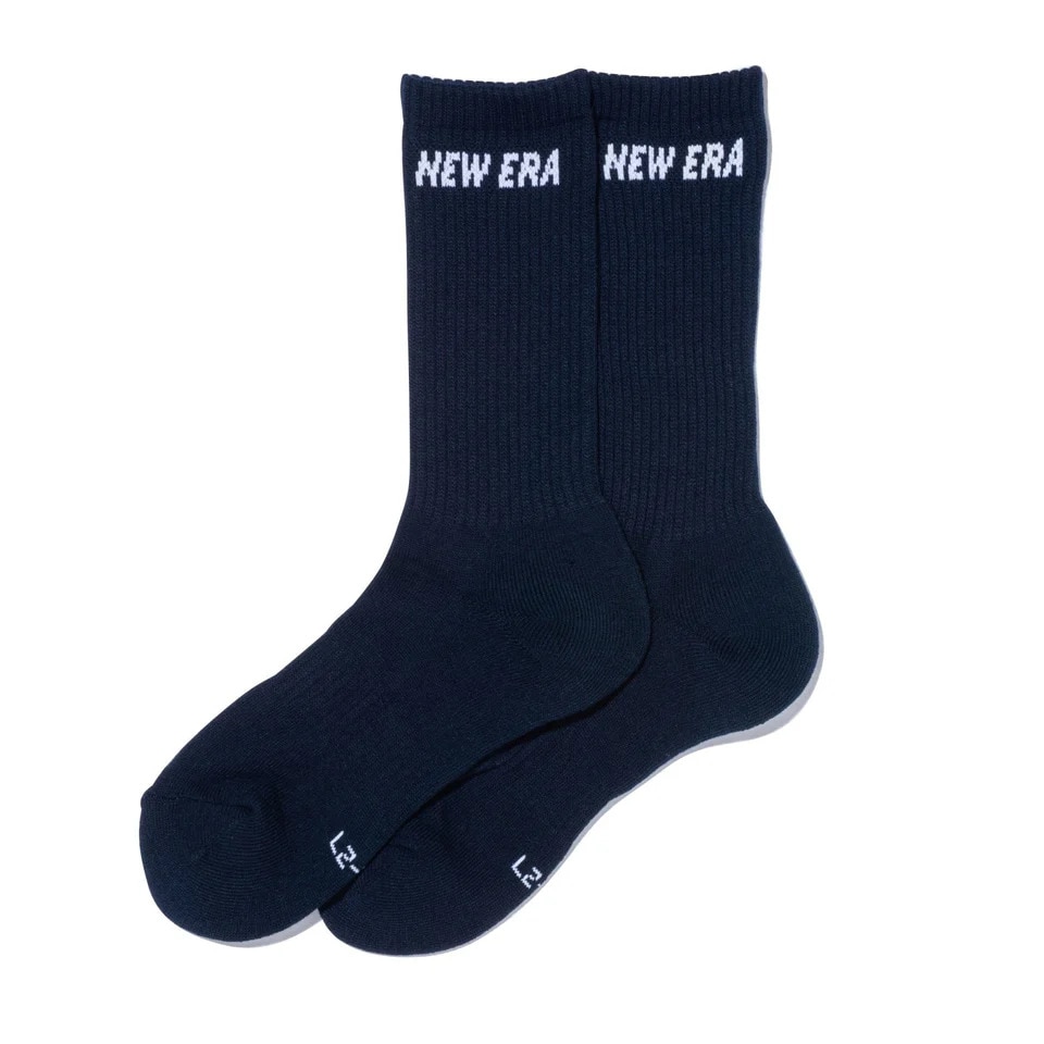 ニューエラ（NEW ERA）（メンズ、レディース、キッズ）ソックス クルー 3足組 紺  21-29cm 14518177  3足ソックス クルー丈 新調 カジュアル シンプル 