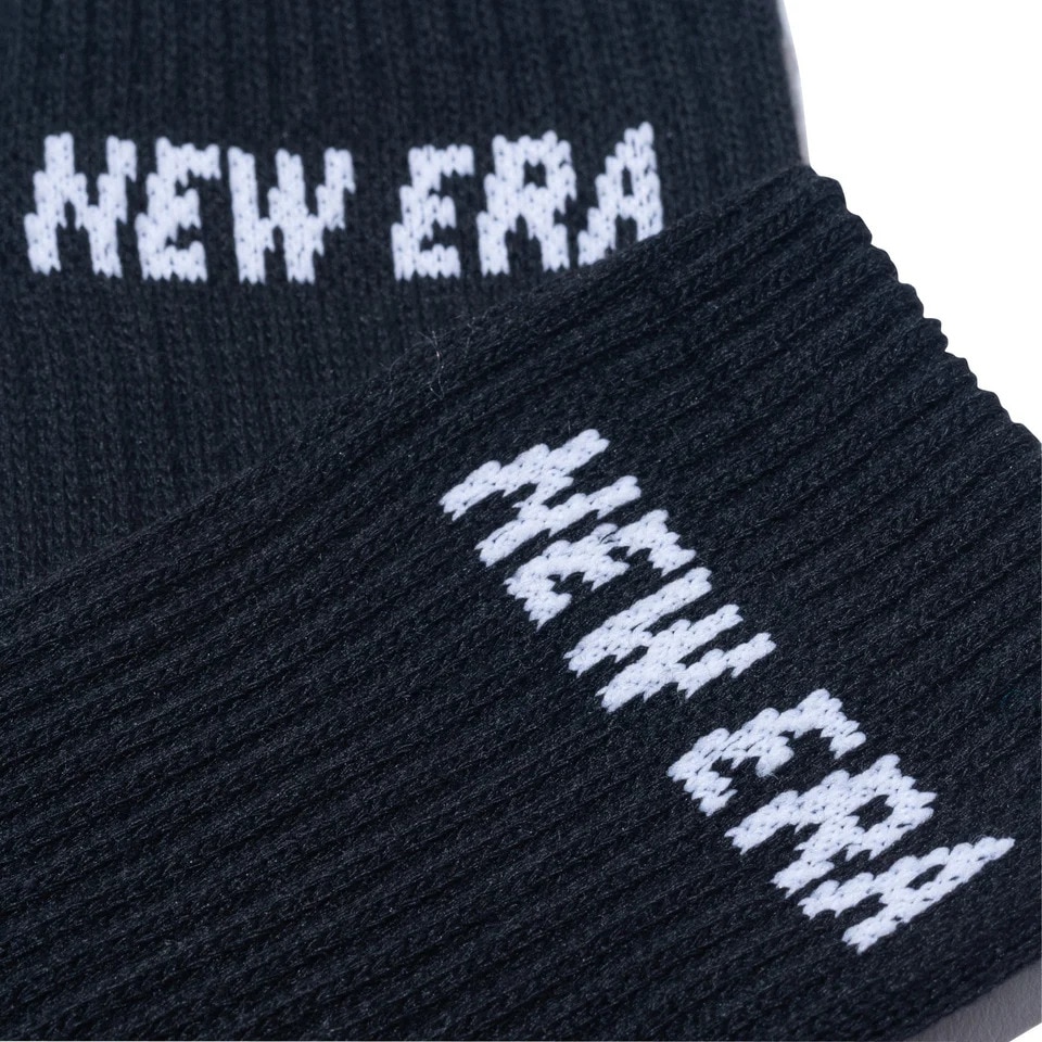 ニューエラ（NEW ERA）（メンズ、レディース）ソックス クルー丈 3足組 ブラック ブラック ホワイト 14518178