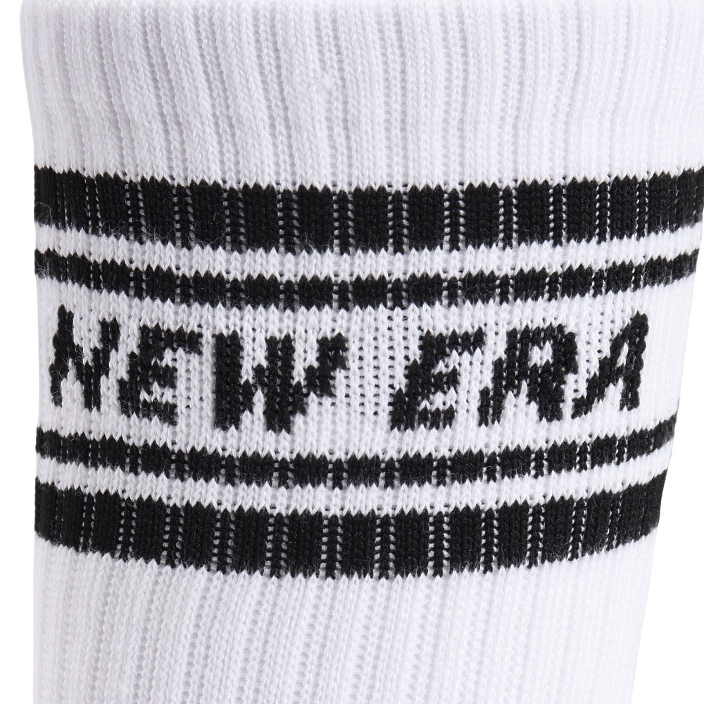 ニューエラ（NEW ERA）（メンズ、レディース）ソックス クルー丈 3足組 ライン ホワイト 14518179