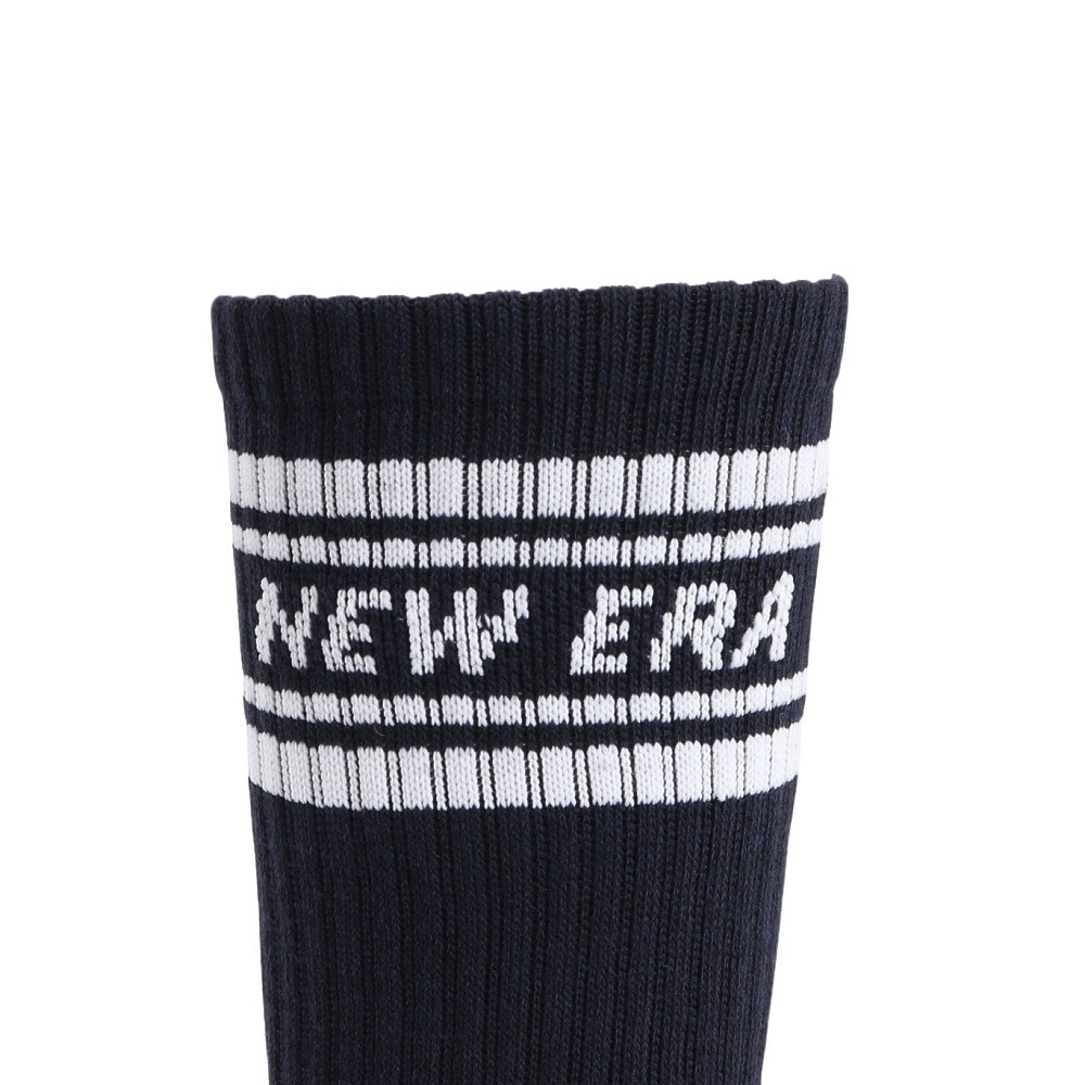 ニューエラ（NEW ERA）（メンズ、レディース）ソックス クルー丈 3足組 ライン ネイビー 14518180