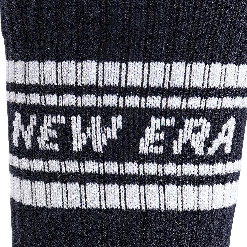 ニューエラ（NEW ERA）（メンズ、レディース）ソックス クルー丈 3足組 ライン ネイビー 14518180