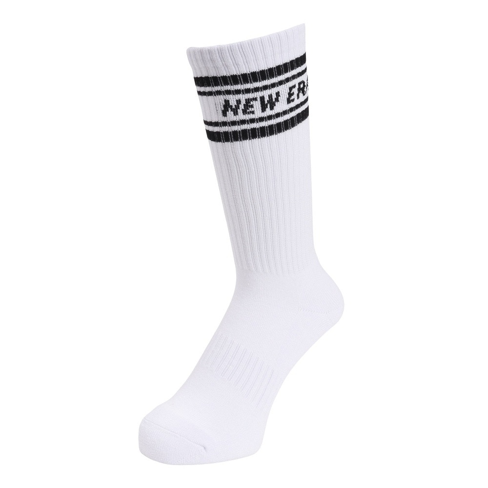 ニューエラ（NEW ERA）（メンズ、レディース）ソックス クルー丈 3足組 ライン ブラック ホワイト ネイビー 14518181