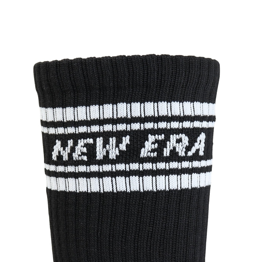 ニューエラ（NEW ERA）（メンズ、レディース）ソックス クルー丈 3足組 ライン ブラック 14518182
