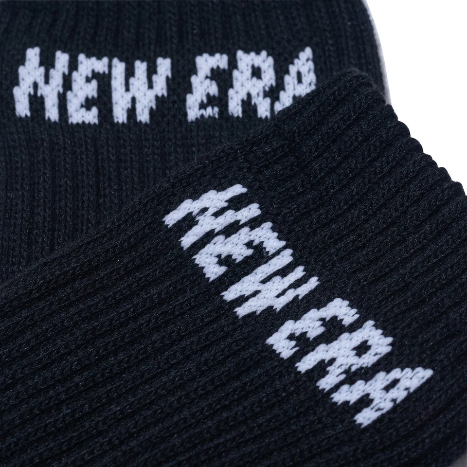 ニューエラ（NEW ERA）（メンズ、レディース）ソックス クルー丈 3足組 ブラック 14518183