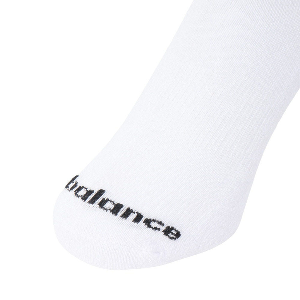 ニューバランス（new balance）（メンズ）靴下 ストライプ ミッドカーフソックス 3足組 白 M-LLサイズ LAS51243WK スト系 私服 新調 衣替え 運動