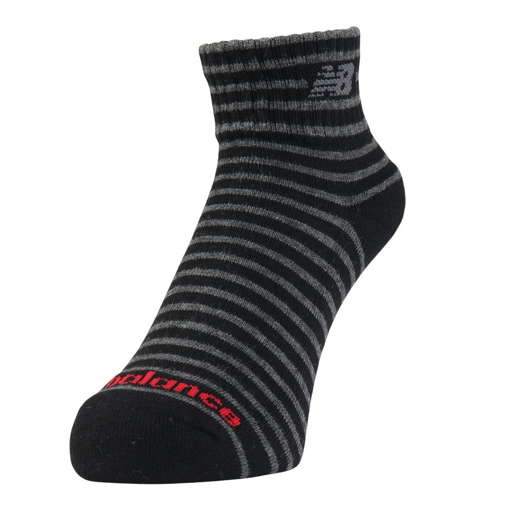 ニューバランス（new balance）（メンズ）靴下 ミッドレングス 3足組ソックス LAS55637AS5 23-29cm ボーダー