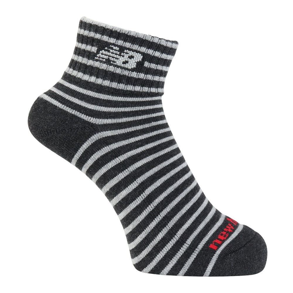 ニューバランス（new balance）（メンズ）靴下 ミッドレングス 3足組ソックス LAS55637AS5 23-29cm ボーダー