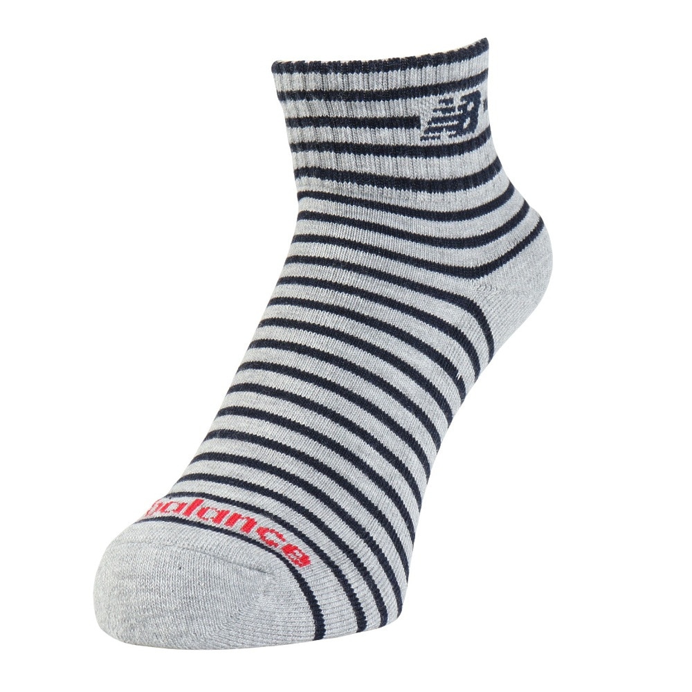 ニューバランス（new balance）（メンズ）靴下 ミッドレングス 3足組ソックス LAS55637AS5 23-29cm ボーダー