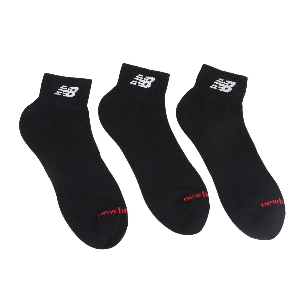 ニューバランス（new balance）（メンズ）靴下 ミッドレングス 3足組 ソックス 黒 LLサイズ LAS55637BK 3足セット 