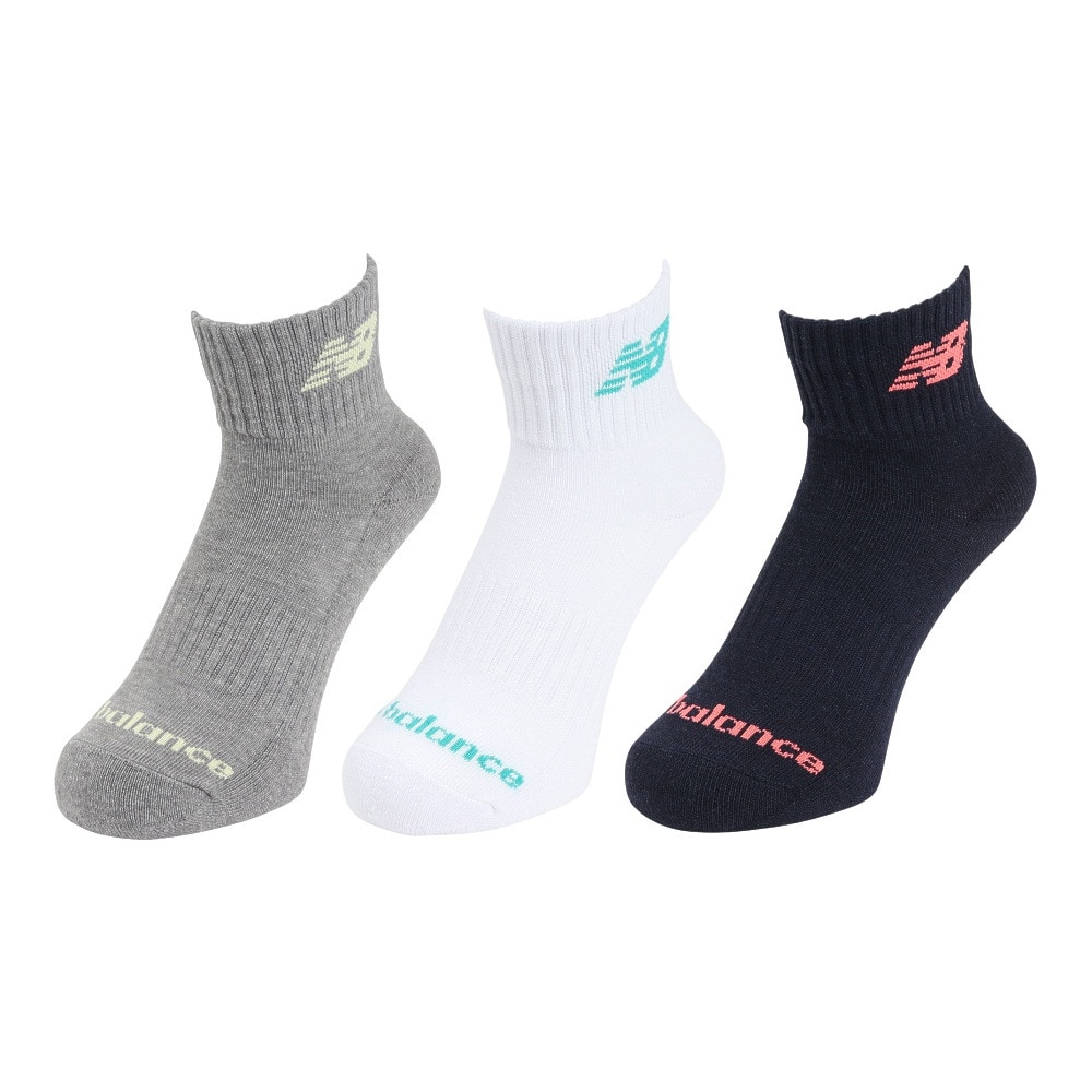 ニューバランス（new balance）（メンズ）ソックス ミッドレングス 3足組 M-LLサイズ LAS55637WM 新年度 新学期 新調 部活 学生 衣替え