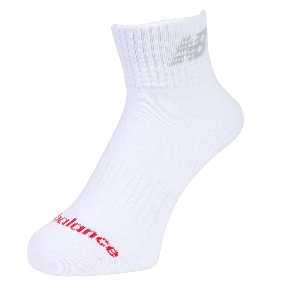 ニューバランス（new balance）（メンズ）ソックス ミッドレングス 3足組 白 LAS55637WT 新年度 新学期 新調 部活 学生 衣替え