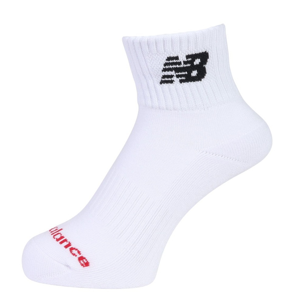 ニューバランス（new balance）（メンズ）ソックス ミッドレングス 3足組 白 LAS55637WT 新年度 新学期 新調 部活 学生 衣替え
