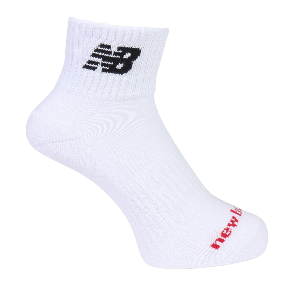 ニューバランス（new balance）（メンズ）ソックス ミッドレングス 3足組 白 LAS55637WT 新年度 新学期 新調 部活 学生 衣替え