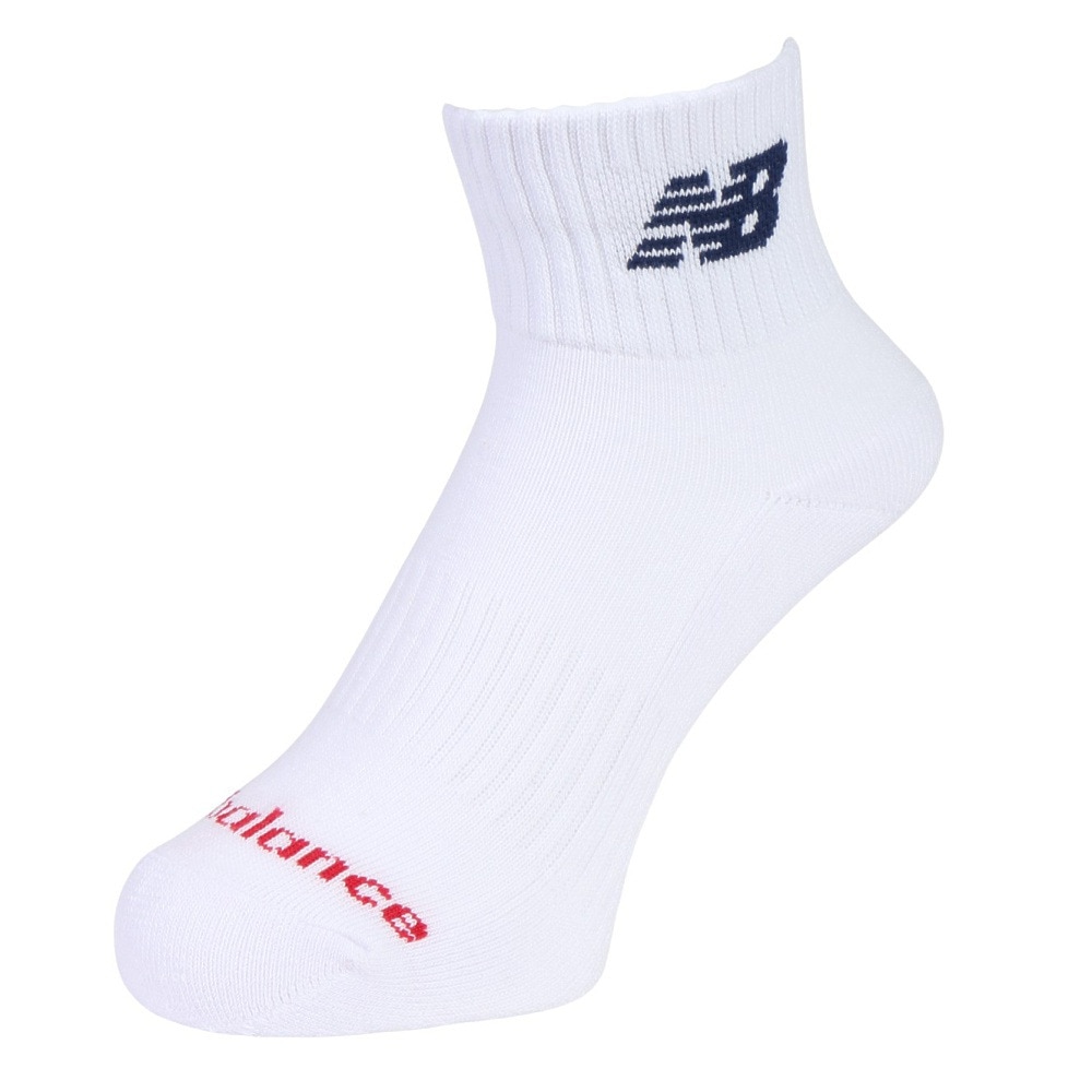 ニューバランス（new balance）（メンズ）ソックス ミッドレングス 3足組 白 LAS55637WT 新年度 新学期 新調 部活 学生 衣替え