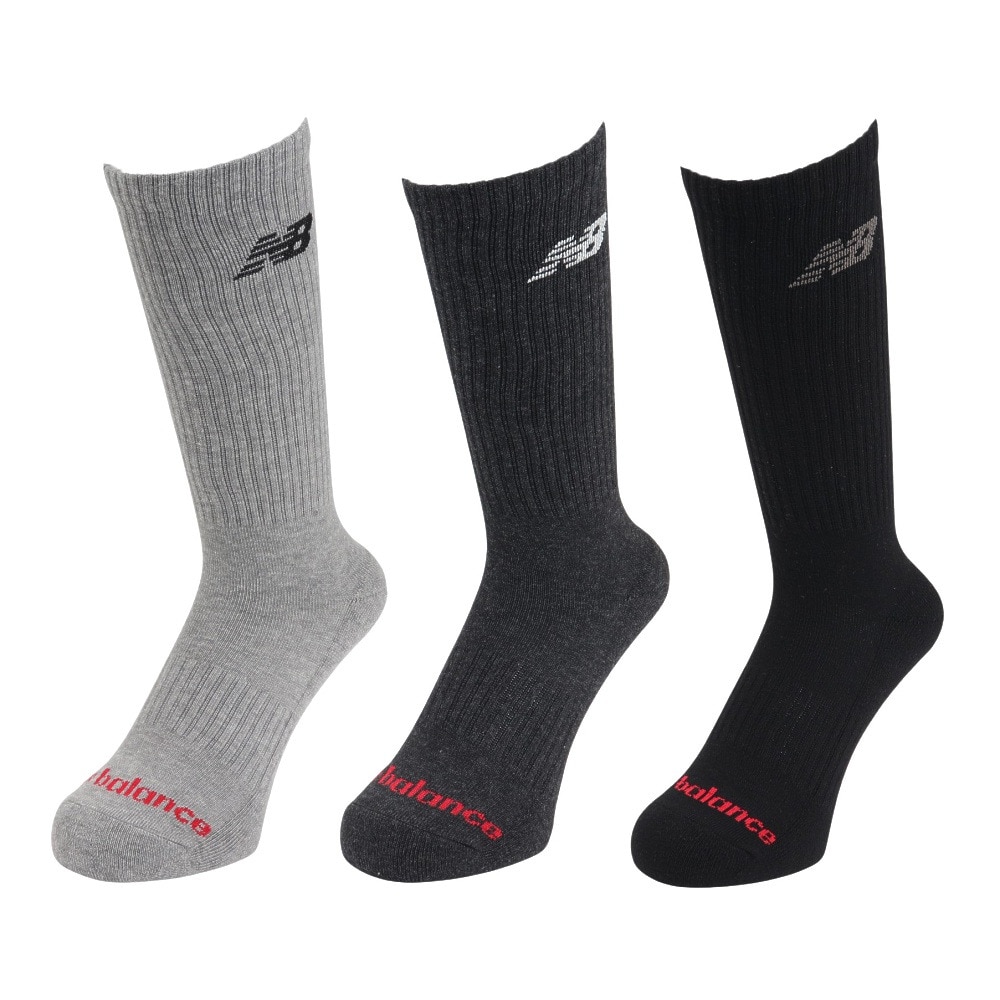 ニューバランス（new balance）（メンズ）ソックス レギュラーレングス 3足組 M-LLサイズ LAS55638AS1 カジュアル スポーティ スト系 シンプル おしゃれ