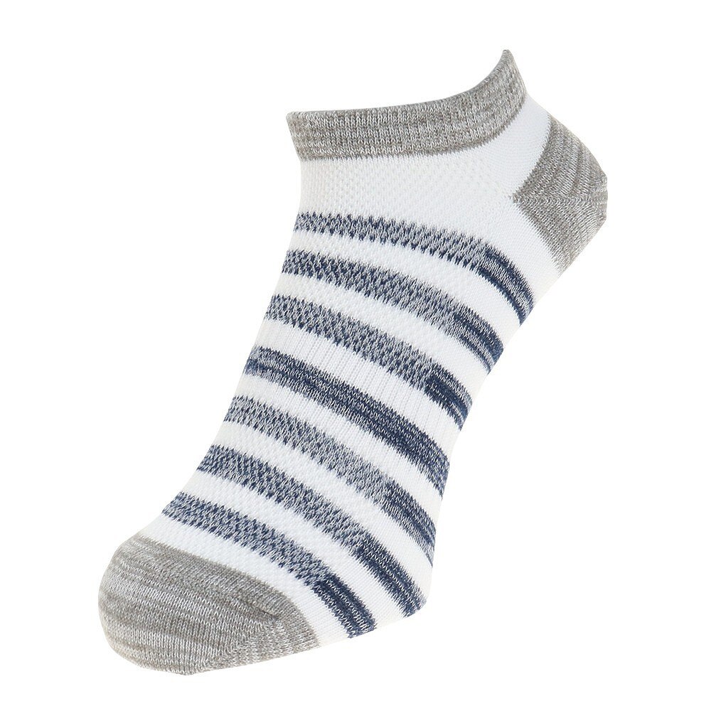 ノーブランド（NO BRAND）（メンズ）甲メッシュボーダーSI ソックス 3足組 894NN2OK4683GRY