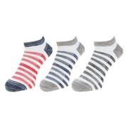 ノーブランド(NO BRAND)(メンズ)甲メッシュボーダーSI ソックス 3足組 894NN2OK4683GRY
