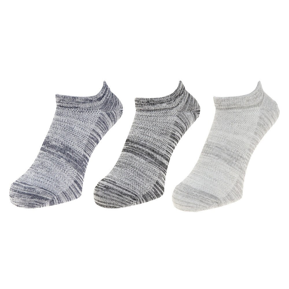 ノーブランド（NO BRAND）（メンズ）甲メッシュボーダーSI ソックス 3足組 894NN2OK4689GRY