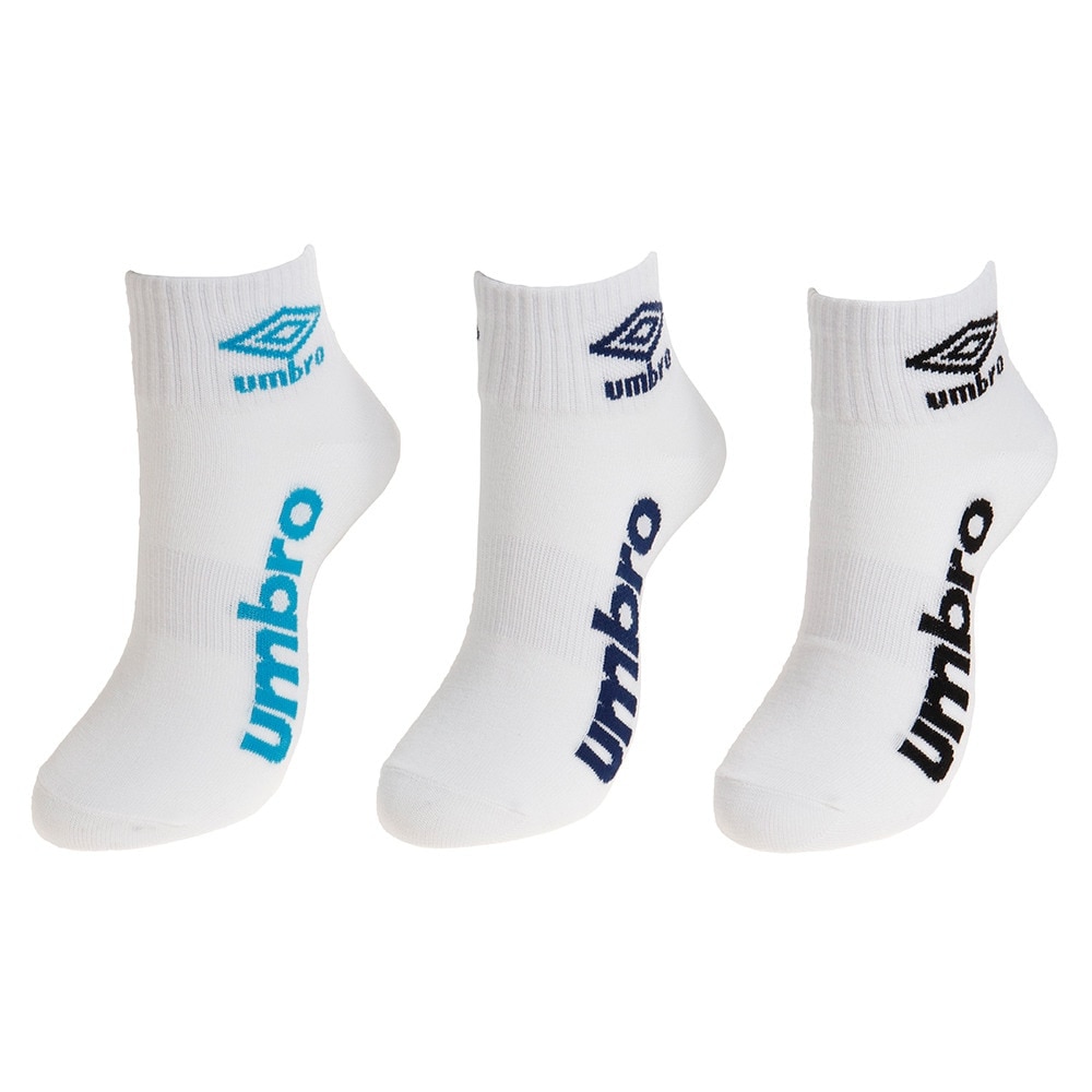 アンブロ（UMBRO）（メンズ）デザインショートソックス 3足組 UCS8940 WH27