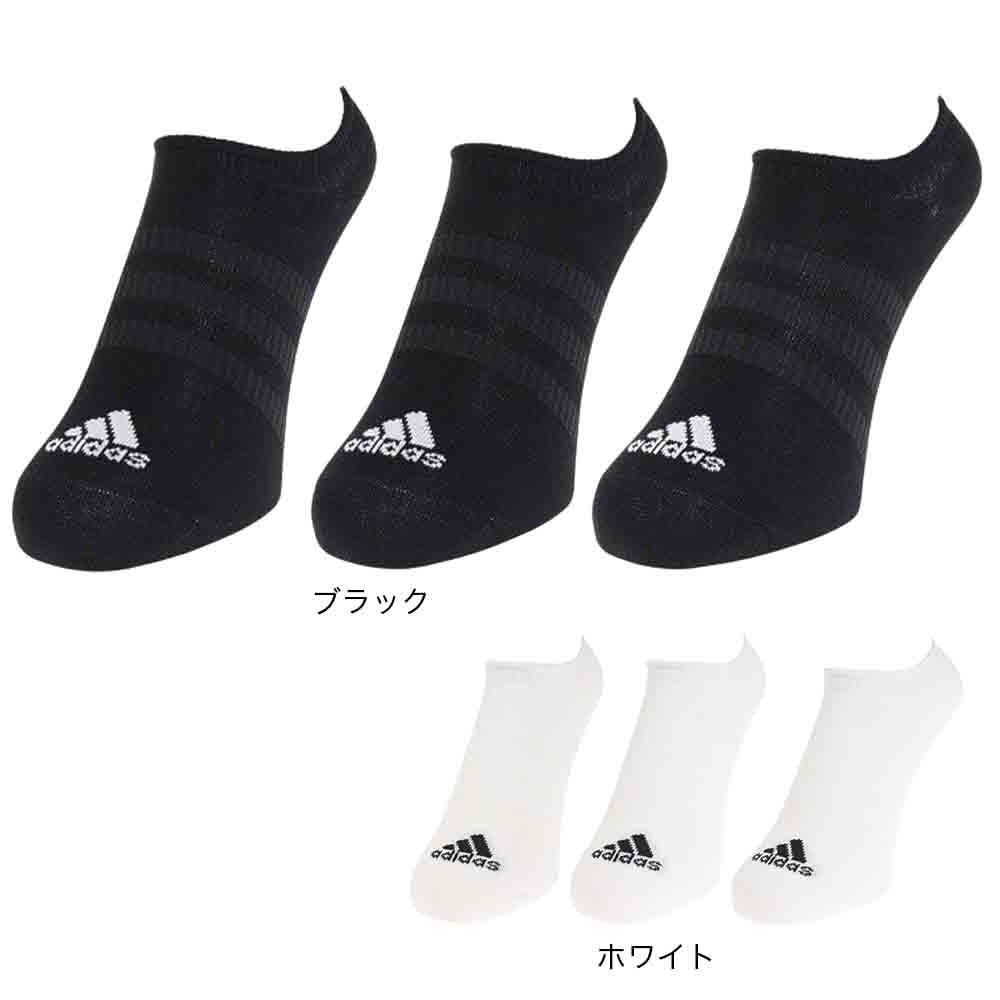 アディダス（メンズ、レディース）薄手 軽量 ノーショーソックス 3足組 EBB71-HT3463
