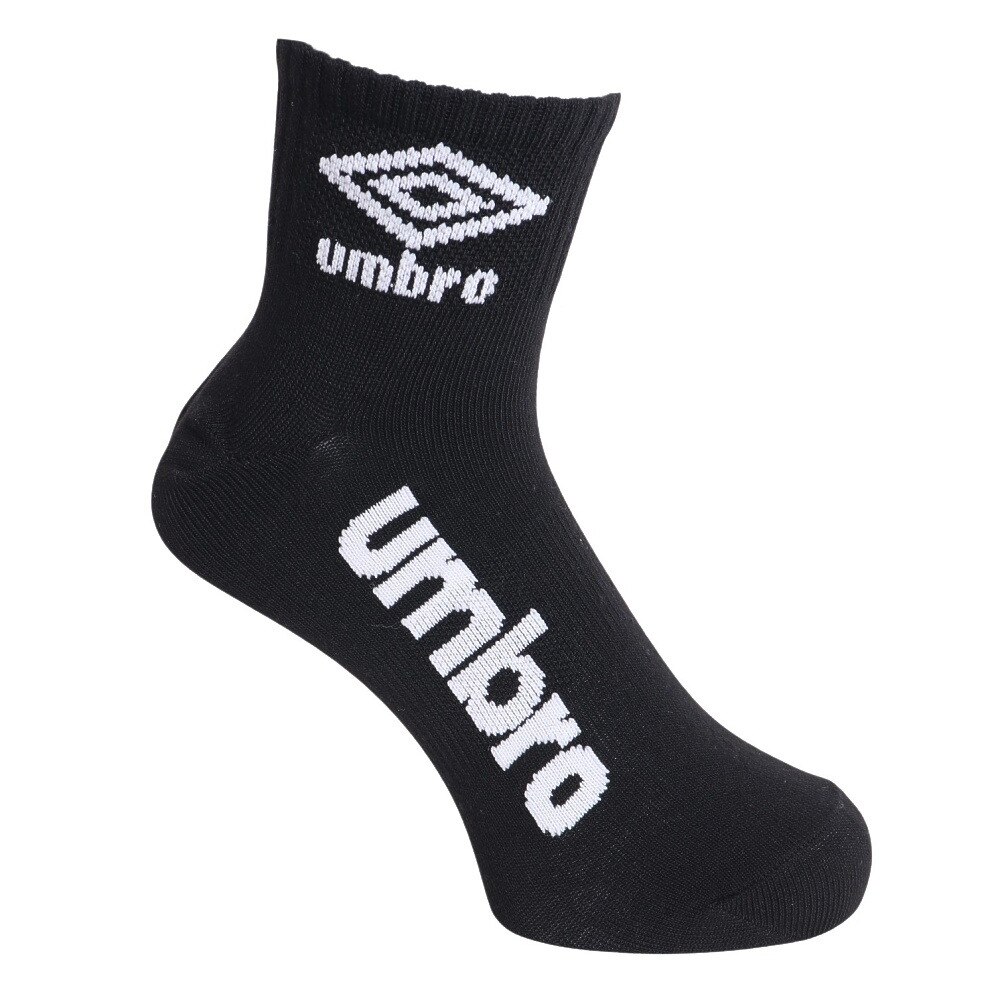 アンブロ（UMBRO）（メンズ）3足組 ショートソックス UUAVJB05 BK
