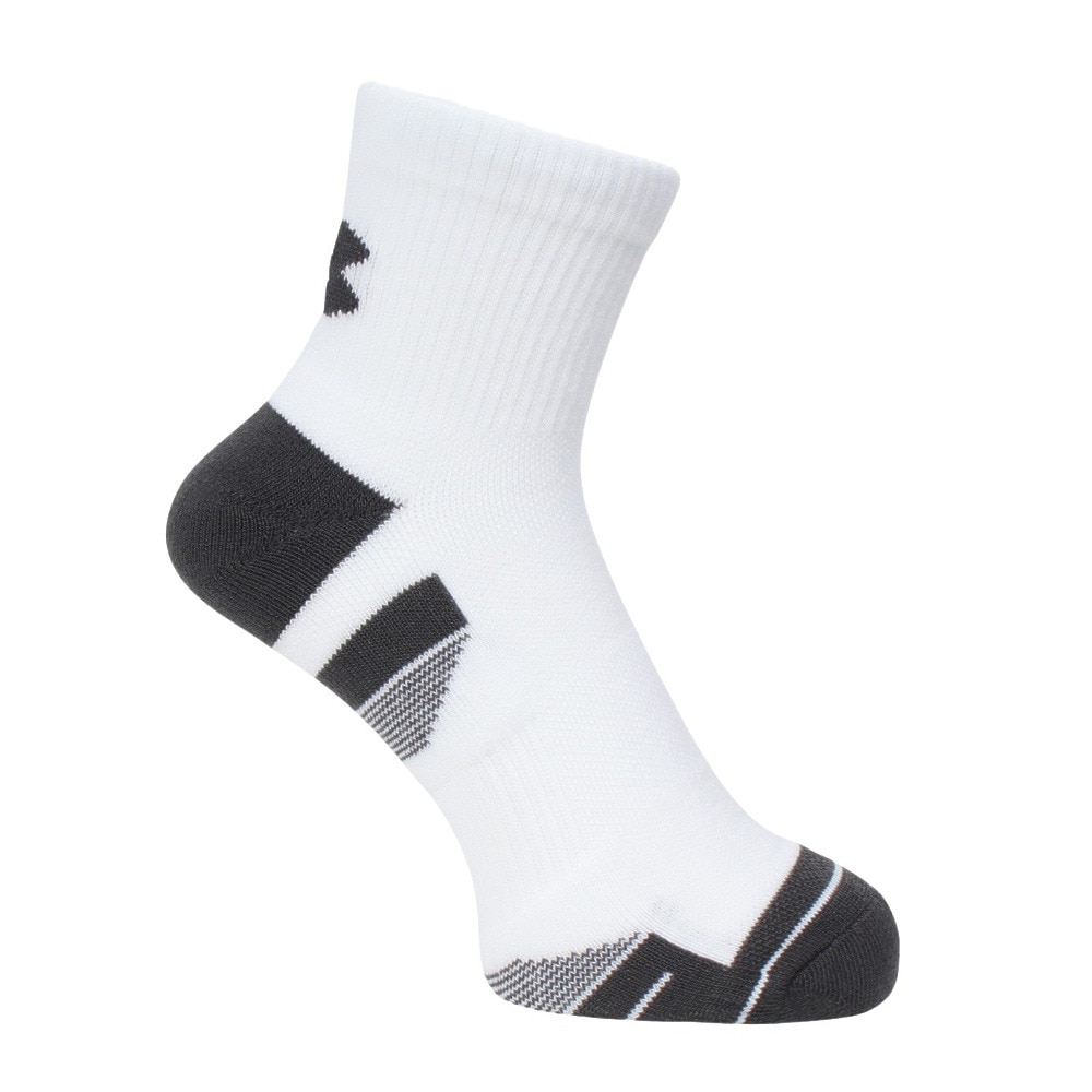 アンダーアーマー（UNDER ARMOUR）（メンズ）パフォーマンステック クオーター ソックス 3足組 1379510 100 白