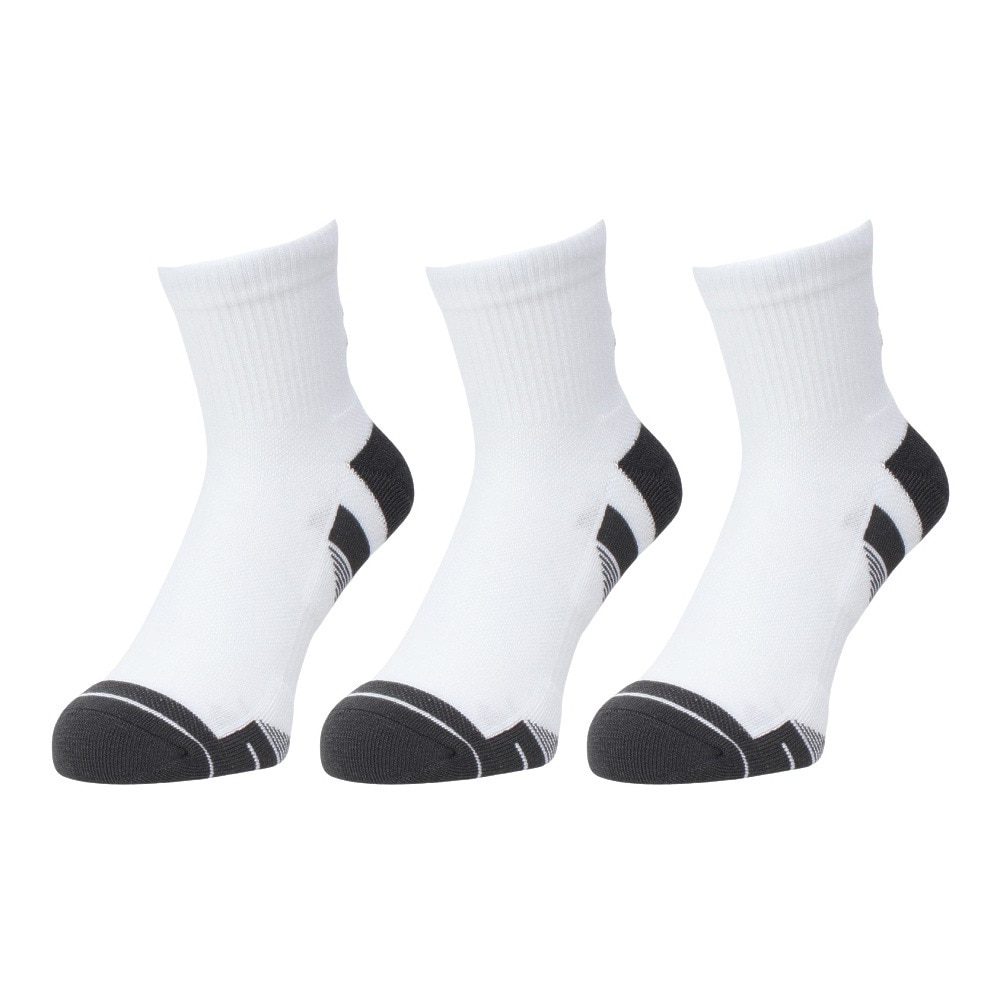 アンダーアーマー（UNDER ARMOUR）（メンズ）パフォーマンステック クオーター ソックス 3足組 1379510 100 白