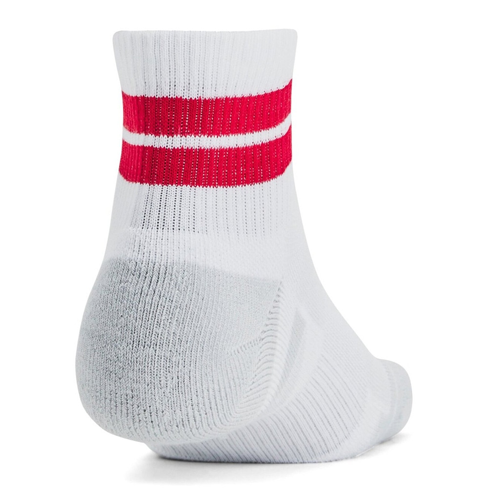 アンダーアーマー（UNDER ARMOUR）（メンズ、レディース）パフォーマンステック ノベルティ クオーター ソックス 3足組 1382943 102 白