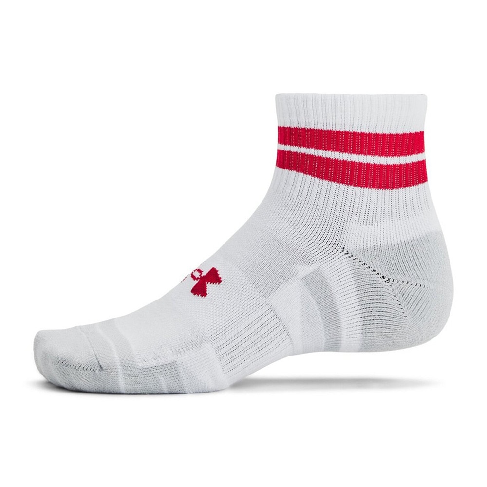 アンダーアーマー（UNDER ARMOUR）（メンズ、レディース）パフォーマンステック ノベルティ クオーター ソックス 3足組 1382943 102 白