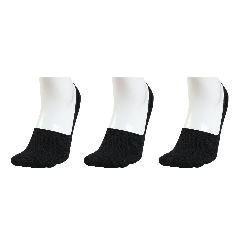 クー（Coo.）（メンズ）靴下 冷感HMカバー ショート丈ソックス 3足組 黒 25-28センチ 894CO5GSA0010 BLK すべり止め付き吸汗速乾 接触冷感 シンプル 