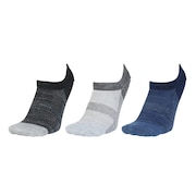 (メンズ)靴下 冷感スニーカーイン ショート丈ソックス 3足組  25-28センチ  GRYNVYBLK 894CO5GSA0012 GRY 吸汗速乾 接触冷感 カジュアル