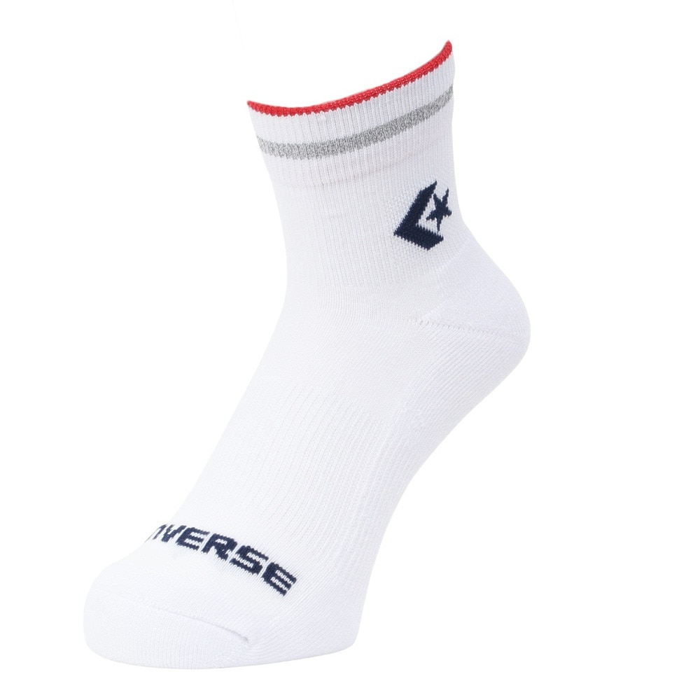 コンバース（CONVERSE）（メンズ）ショートソックス RFLCTR 白 25-27センチ 3足組 W 41900010 シンプル スポーツ 部活 学生 私服 新調 衣替え 運動 ギフト プレゼント