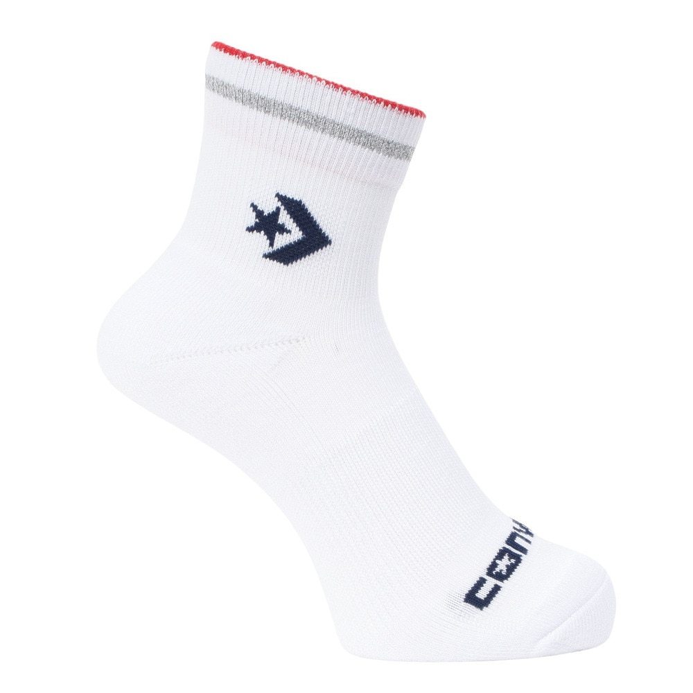 コンバース（CONVERSE）（メンズ）ショートソックス RFLCTR 白 25-27センチ 3足組 W 41900010 シンプル スポーツ 部活 学生 私服 新調 衣替え 運動 ギフト プレゼント