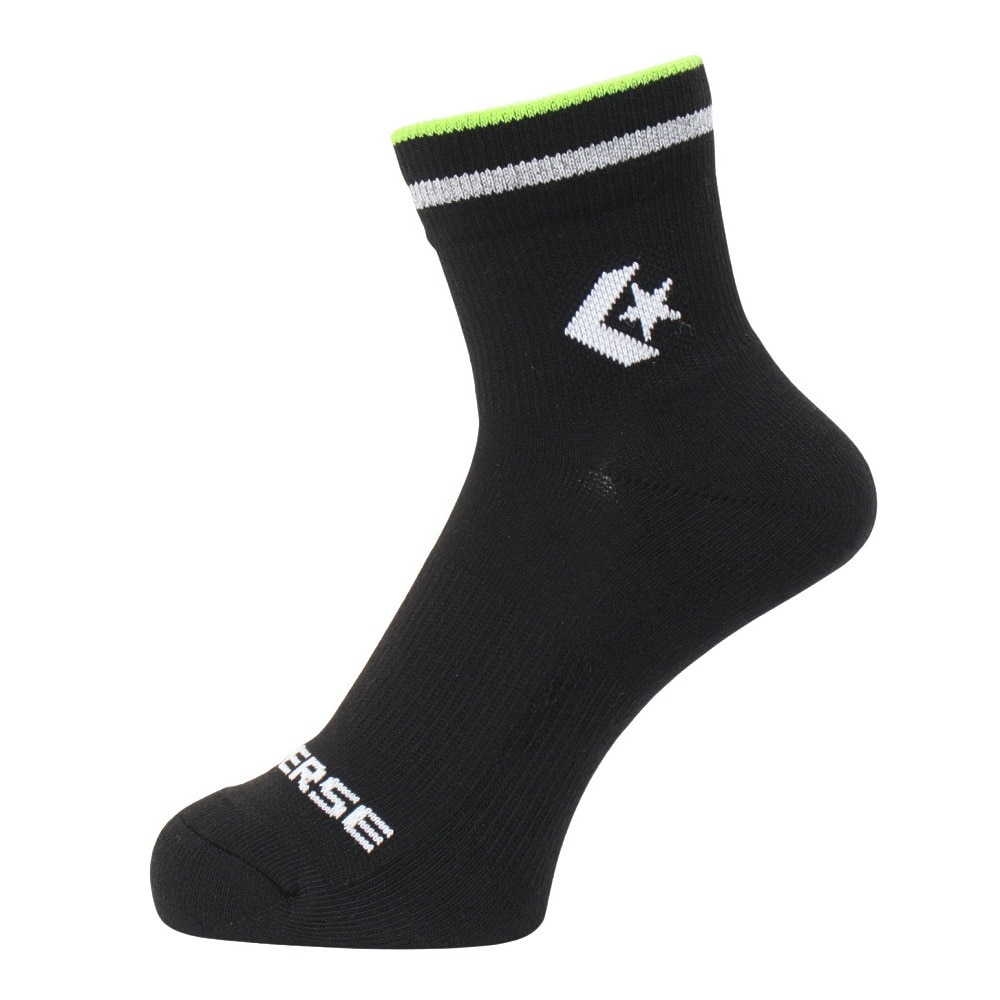 コンバース（CONVERSE）（メンズ）ショートソックス RFLCTR 黒 3足組  25-27センチ B 41900011 シンプル スポーツ 部活 学生 私服 新調 衣替え 運動 ギフト プレゼント