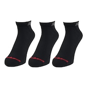 (メンズ)ソックス ショートレングス 3足組 黒 M-LLサイズ LAS55636BK 新年度 新学期 新調 部活 学生 衣替え