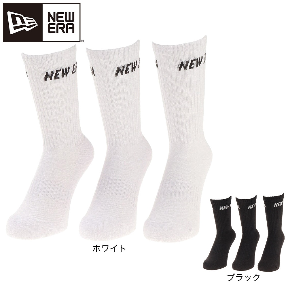 ニューエラ（NEW ERA）（メンズ、レディース）ソックス クルー 3ペア 12674027