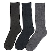 ノーブランド(NO BRAND)(メンズ)ヒートクロス 3足組 パイルソックス 25.0~28.0cm 894NN2OK0417 GRY