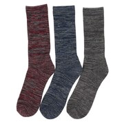 ノーブランド(NO BRAND)(メンズ)ヒートクロス 3足組 パイルソックス 25.0~28.0cm 894NN2OK0417 RED