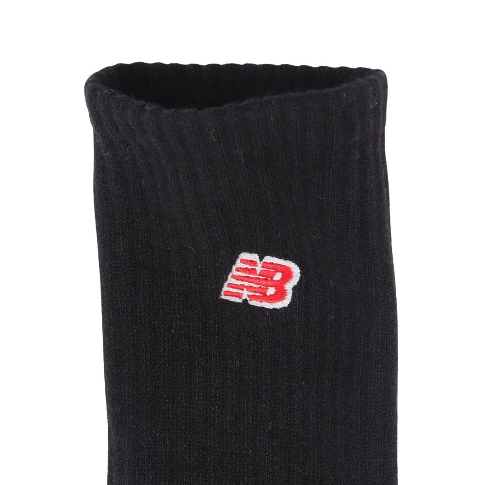 ニューバランス（new balance）（メンズ、レディース）靴下 パッチロゴ クルーソックス 黒 M-LLサイズ 3足組 LAS51263BK スト系 私服 新調 衣替え 運動